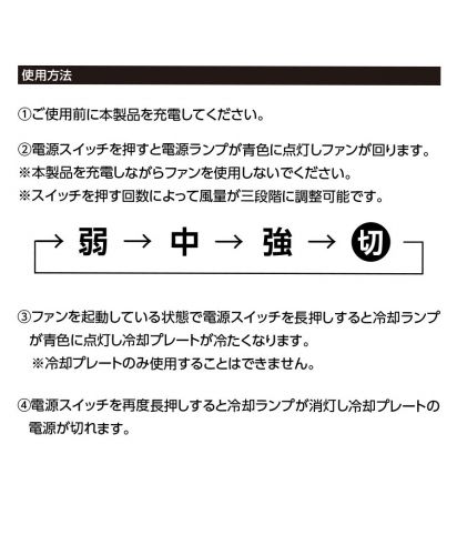 マークレススタイル(MARKLESS STYLE)冷却プレートフラットＵＳＢハンデイファン/ペルチェ素子冷却プレート付きUSBハンディファン取扱説明書