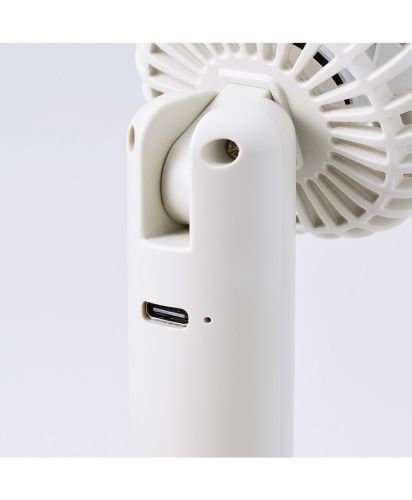 マークレススタイル(MARKLESS STYLE)日傘にもつけられるクリップ付ハンディファン/USB Type-C充電ポートを搭載した小型携帯扇風機。充電式で繰り返し使用でき、日傘用ファンや卓上ファンとして活躍するコンパクト設計のUSBファン。