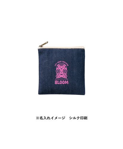 MARKLESS STYLE(マークレススタイル)デニムフラットポーチ/TP-0037(SS）※名入れイメージ シルク印刷