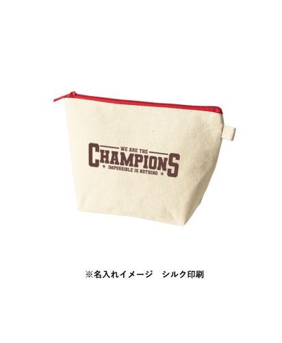 マークレススタイル(MARKLESS STYLE)カラーファスナーキャンバスデイリーポーチ/※名入れイメージ　シルク印刷