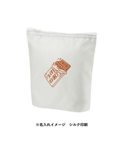 マークレススタイル(MARKLESS STYLE)ライトクーラーガゼットマチ付ポーチ/※名入れイメージ シルク印刷