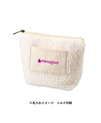 マークレススタイル(MARKLESS STYLE)ボア＆キャンバスポケットデイリーポーチ/※名入れイメージ シルク印刷