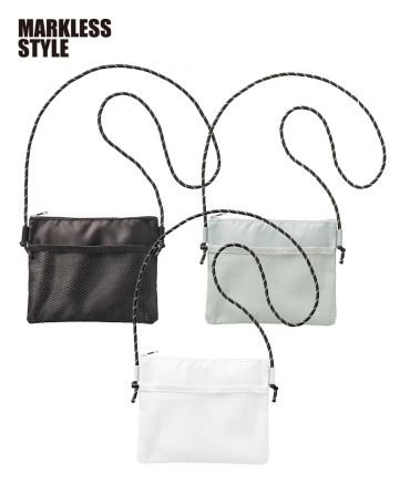 MARKLESS STYLE(マークレススタイル)メッシュポケットサコッシュ/3色展開