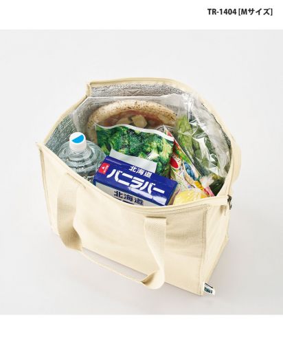 マークレススタイル(MARKLESS STYLE)フェアトレードコットンスクエア保冷トート/TR-1404(M)食料品のお買い物用バッグとしてぴったり