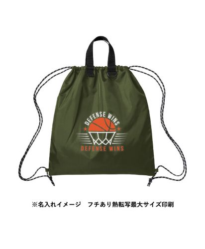 マークレススタイル(MARKLESS STYLE)リップストップリュック/※名入れイメージ　フチあり熱転写最大サイズ印刷