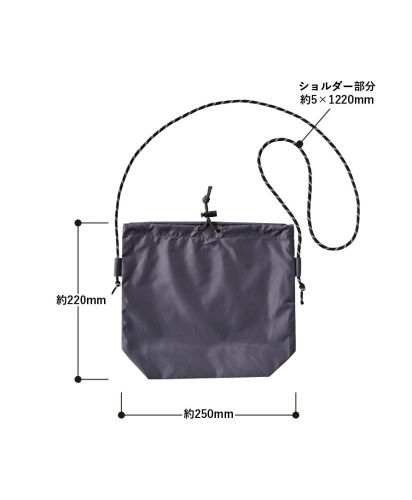 マークレススタイル(MARKLESS STYLE)ファインライトポリ巾着ショルダー/サイズ詳細