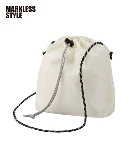 マークレススタイル(MARKLESS STYLE)ファインライトポリ巾着ショルダー/ 044 ナチュラルホワイト