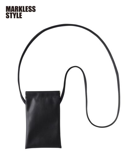 マークレススタイル(MARKLESS STYLE)バネ口レザースタイルサコッシュ/009 ブラック