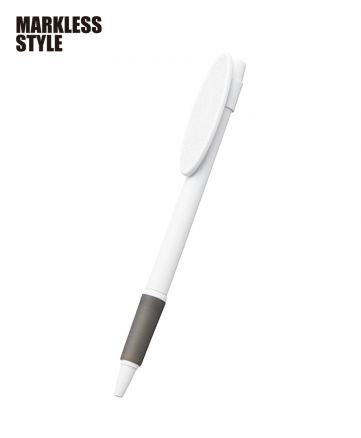 オーバルクリップボールペン(TS-1568)ホワイト