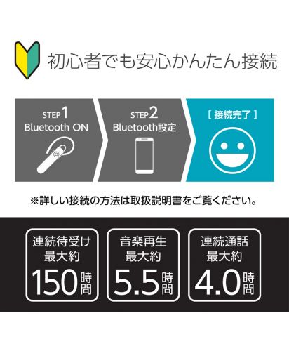 Bluetoothヘッドセット Ver5.0/ 初心者でも安心かんたん接続