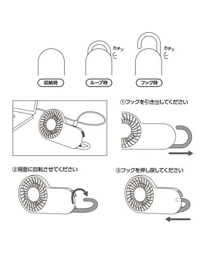 コンパクトハンディUSBファン/ 仕様説明