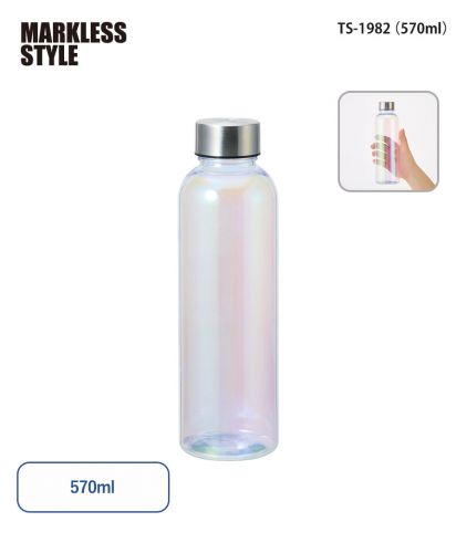 マークレススタイル(MARKLESS STYLE)オーロラクリアボトル/本体側面とフタ部分に名入れが可能：TS-1982（570ml）