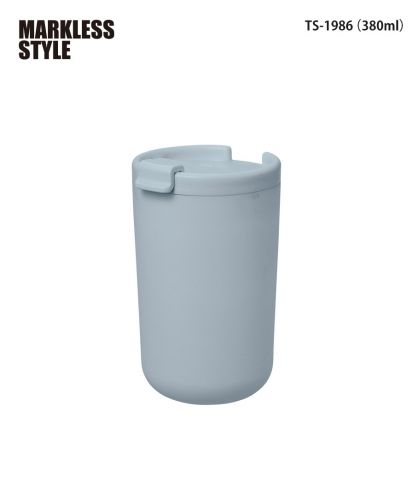 マークレススタイル(MARKLESS STYLE)リッド付サーモタンブラー（セラミックコーティング）/034 サックスブルー：TS-1986 (380ml)