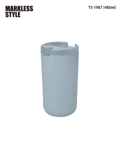 マークレススタイル(MARKLESS STYLE)リッド付サーモタンブラー（セラミックコーティング）/034 サックスブルー：TS-1987 (480ml)