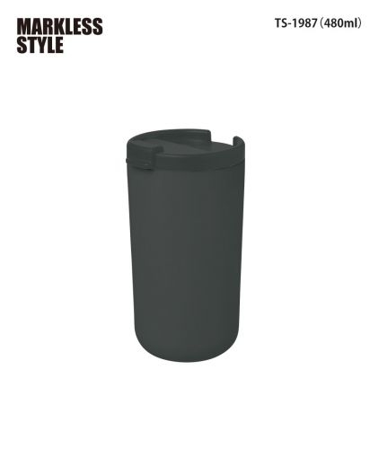 マークレススタイル(MARKLESS STYLE)リッド付サーモタンブラー（セラミックコーティング）/009 ブラック：TS-1987 (480ml)