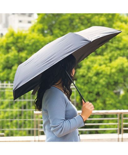 マークレススタイル(MARKLESS STYLE)ベーシックオールウェザー折りたたみ傘/傘がしっかりと日差しを遮り、快適