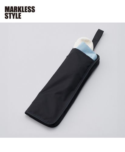 マークレススタイル(MARKLESS STYLE)吸水傘収納ケース/外ポケット付きでファスナーを綴じずにそのまま収納