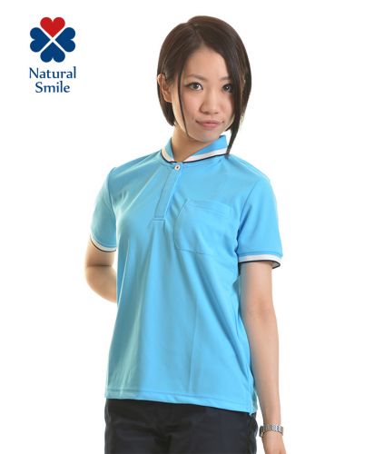 レディースラインポロシャツ/7ブルー Mサイズ レディース 155cm