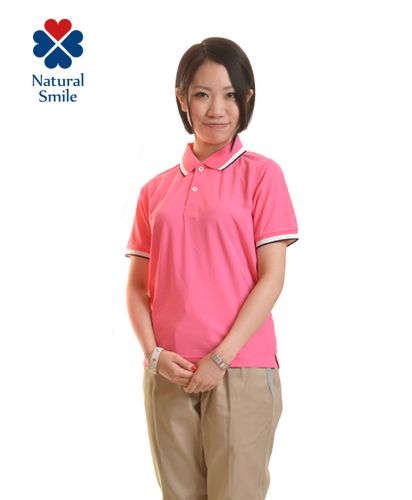 ユニセックスラインポロシャツ/9ピンク Sサイズ レディース 155cm