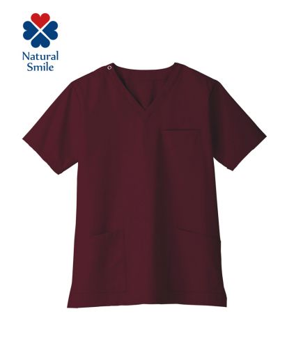 Natural Smile(ナチュラルスマイル)ユニセックススクラブ/3 ボルドー