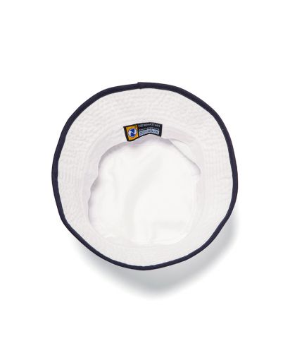 ニューハッタン(NEWHATTAN)ウォッシュ　トリムバケットハット(Washed Bucket Hat with Trim)/INSIDE:WH ホワイト