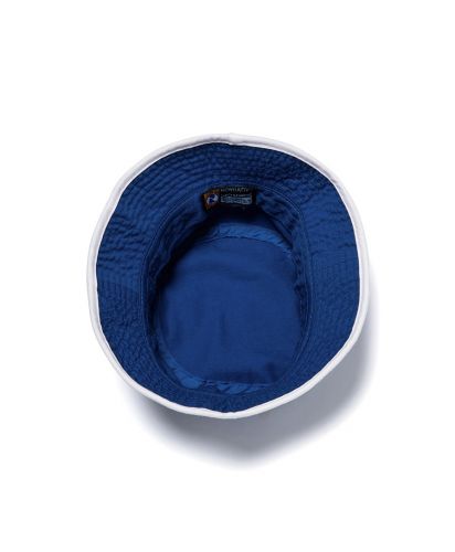ニューハッタン(NEWHATTAN)ウォッシュ　トリムバケットハット(Washed Bucket Hat with Trim)/INSIDE:RB ロイヤルブルー