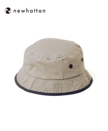 ニューハッタン(NEWHATTAN)ウォッシュ　トリムバケットハット(Washed Bucket Hat with Trim)/KH カーキ