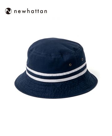ニューハッタン(NEWHATTAN)ストライプ　バケットハット(Stripe Bucket Hat)/NY ネイビー
