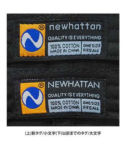 NEWHATTAN(ニューハッタン)コーデュロイキャップ/(上)新タグ/小文字(下)以前までのタグ/大文字