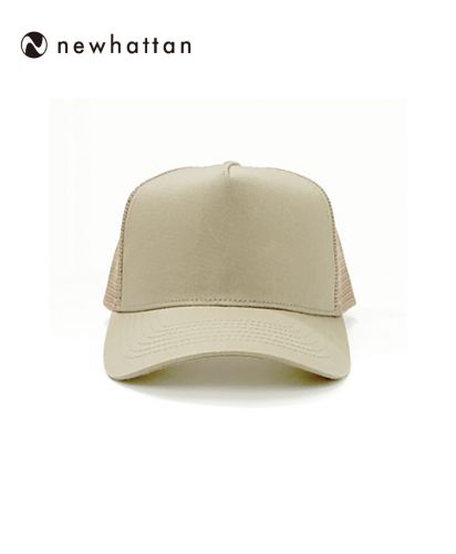 NEWHATTAN(ニューハッタン)5パネルコットンメッシュキャップ/正面：1枚パネル構造の5パネル仕様とロープロファイルでスッキリしたシルエット