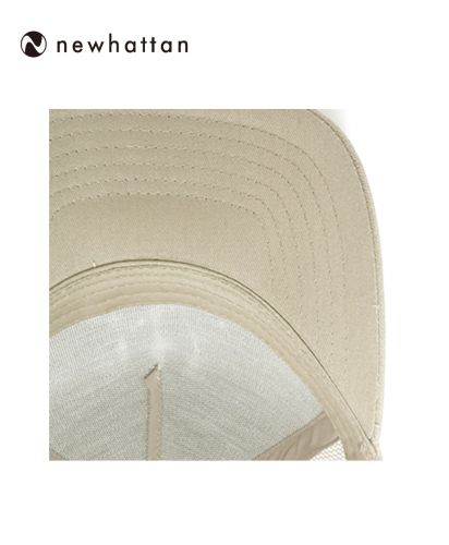 NEWHATTAN(ニューハッタン)5パネルコットンメッシュキャップ/ツバ裏ディテール：ボディ同色のカーブバイザーと丁寧なステッチが特徴のコットン素材