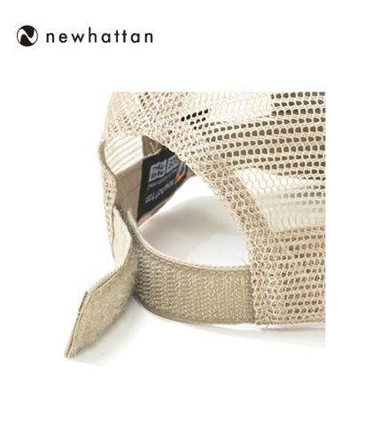 NEWHATTAN(ニューハッタン)5パネルコットンメッシュキャップ/アジャスター拡大：サイズ調整可能でフィット感を高めるストラップ仕様