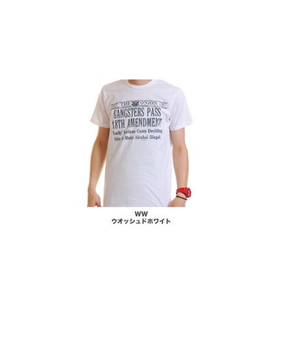 メンズ"the ONION Amendment"グラフィック柄プリントTシャツ/展開カラー