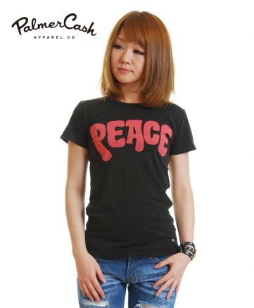 レディース"Peace"グラフィック柄プリントTシャツ/WSサイズ 156cm