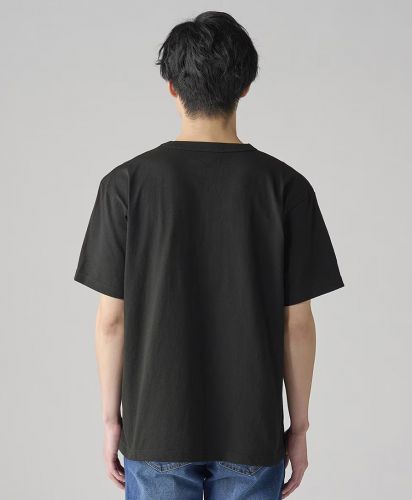 プリントスター(Printstar)5.9オンス オープンエンドTシャツ/モデル着用【バック】：サイズL,005ブラック(モデル身長180cm)