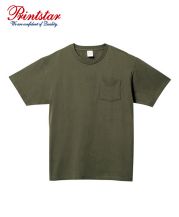プリントスター(Printstar)5.6oz ヘビーウエイトポケットTシャツ/037アーミーグリーン