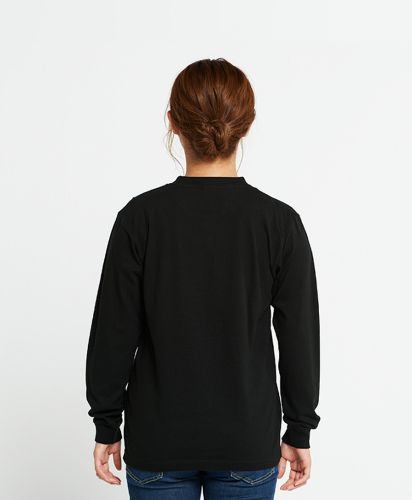 5.6オンスヘビーウェイトLS-Tシャツ+リブ / 005ブラック Sサイズ レディースモデル161cm