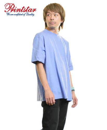 Printstar 5.6オンス ビッグTシャツ/463ダスティブルー Lサイズ着 メンズモデル170cm