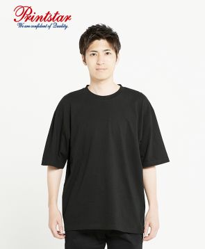 Printstar 5.6オンス ビッグTシャツ(00113-BCV)ブラック_前面