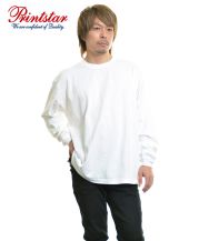 プリントスター(Printstar)5.6オンス ヘビーウェイトビッグLS-Ｔシャツ/001ホワイト Lサイズ着 メンズモデル1710cm