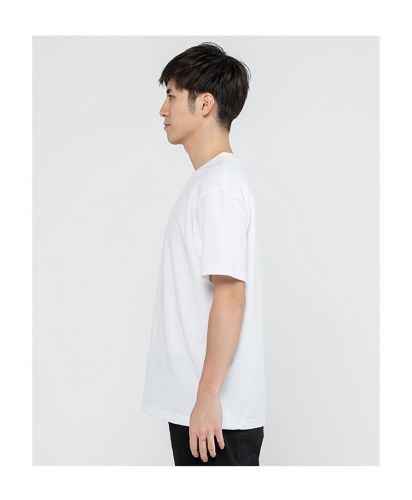 5.8オンス T/C クルーネックTシャツ001ホワイト メンズモデル