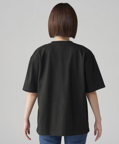 プリントスター(Printstar)7.4オンス スーパーヘビービッグTシャツ/モデル着用【バック】：サイズS,005ブラック(モデル身長163cm)