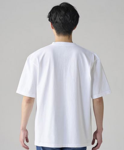 プリントスター(Printstar)7.4オンス スーパーヘビービッグTシャツ/モデル着用【バック】：サイズL,001ホワイト(モデル身長180cm)