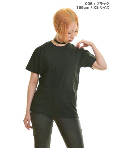7.4オンススーパーヘビーTシャツ ブラック XSサイズ レディースモデル 155cm