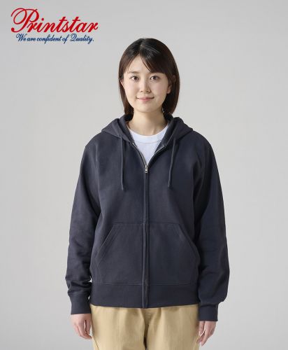 Printstar（プリントスター）10.0オンス ジップパーカー/031 ネイビー:S着用モデル身長163㎝