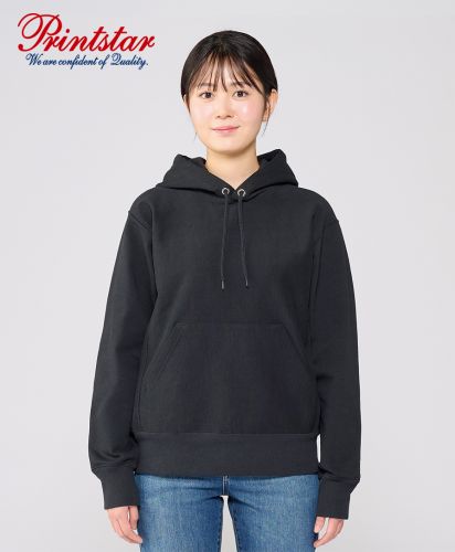 プリントスター(Printstar)12.0オンス 裏起毛ヘビープルパーカー/超厚手トレーナー/Sサイズ着用、031ネイビー｜モデル身長163㎝