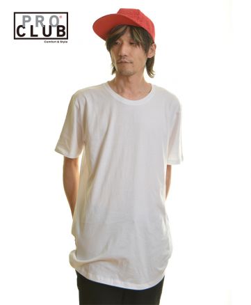 4.3オンス カーブトール Ｔシャツ_ホワイトメンズ着用