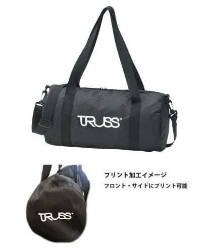 TRUSS(トラス) リサイクルポリエステルドラムバッグ/	シルクプリントイメージ・フロントとサイドにプリント可能