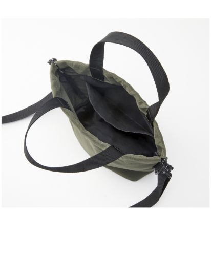 リサイクルポリエステル パースミニバッグ/袋口の紐を絞って巾着として使用可能