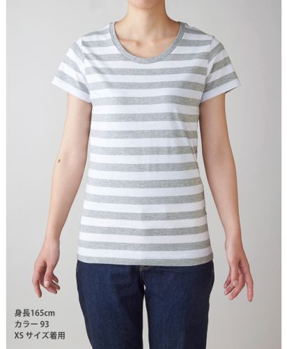 トラス(TRUSS)ウィメンズ ボーダーTシャツ/ 93 ホワイト×ヘザーグレー XSサイズ レディースモデル 165cm